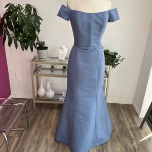 Blue evening gown